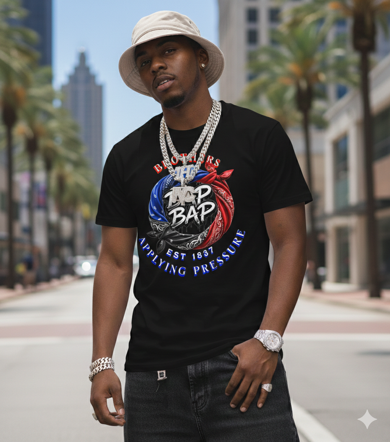 BAP BAP "Brothers Applying Pressure" CHAMPION Graphic Tee – Men's Streetwear Shirt