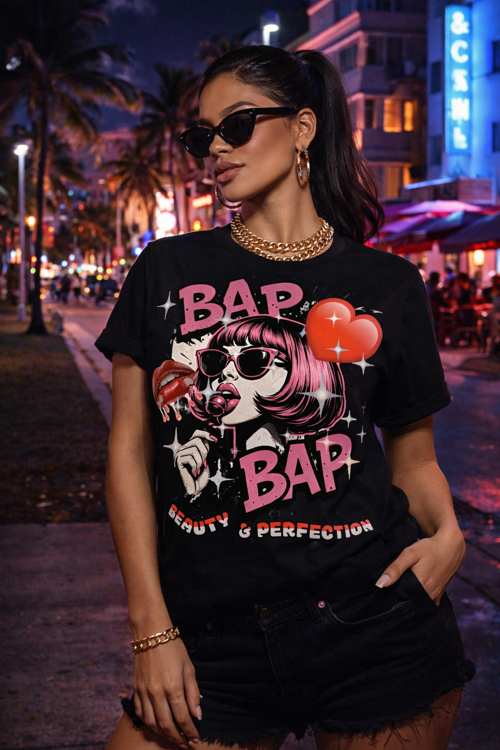 BAP BAP "Beauty & Perfection" CHAMPION Graphic Tee – Women's Streetwear Shirt