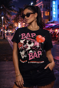 BAP BAP "Beauty & Perfection" CHAMPION Graphic Tee – Women's Streetwear Shirt
