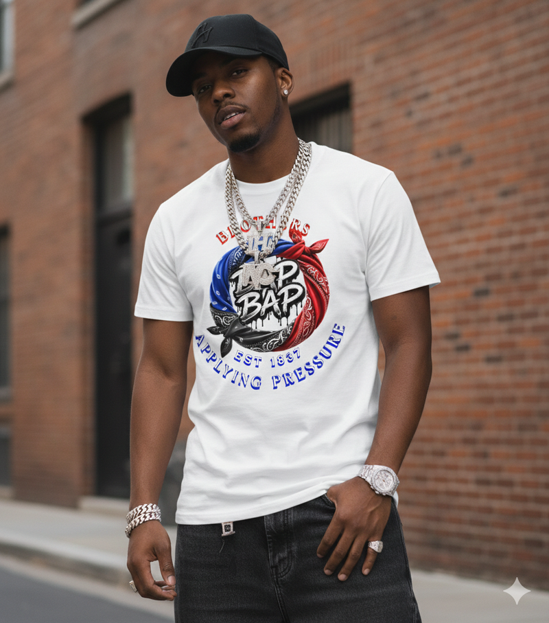 BAP BAP "Brothers Applying Pressure" CHAMPION Graphic Tee – Men's Streetwear Shirt