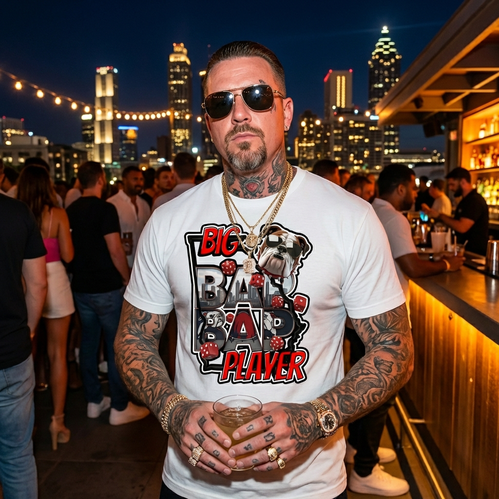 BAP BAP "Big Atlanta Player" Bulldog CHAMPION Graphic Tee – Men's Streetwear
